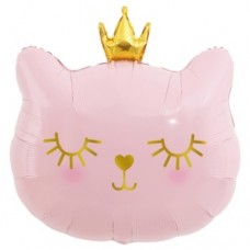 Шар (29''/74 см) Фигура, Котенок Принцесса, Розовый, 1 шт. в уп. 