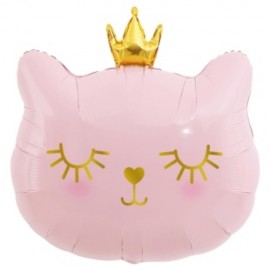 Шар (29''/74 см) Фигура, Котенок Принцесса, Розовый, 1 шт. в уп. 