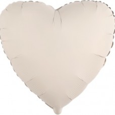 Шар (18''/46 см) Сердце, Кремовый Латте, Матовый, 1 шт. 