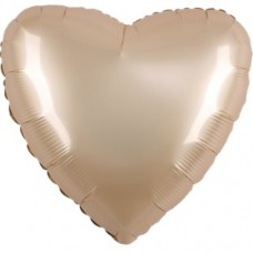 Шар (18''/46 см) Сердце, Звездное Золото, Матовый, 1 шт. 