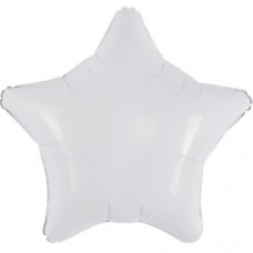 Шар (30''/76 см) Звезда, Белый, 1 шт. в уп. 