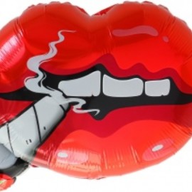 Шар (23''/58 см) Фигура, Губы, Красный, 1 шт. 
