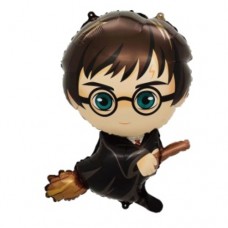 Шар (26''/66 см) Фигура, Маленький волшебник на метле, 1 шт. в уп. 