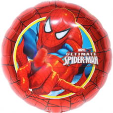 Шар (18''/46 см) Круг, Человек Паук, Дизайн №2, 1 шт. в уп. (цв.этик.) 