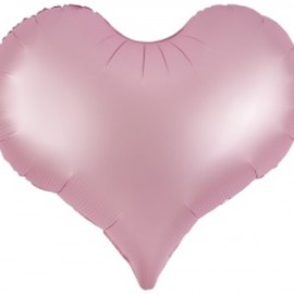 Шар (24''/61 см) Сердце, Люкс, Розовый, Сатин, 1 шт. в уп. 