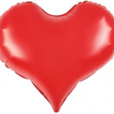 Шар (24''/61 см) Сердце, Люкс, Красный, Сатин, 1 шт. 