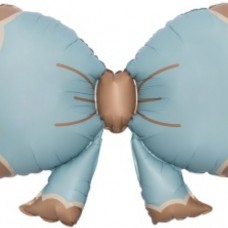 Шар (37''/94 см) Фигура, Бант, Голубой, Сатин, 1 шт. в уп. 