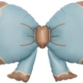 Шар (37''/94 см) Фигура, Бант, Голубой, Сатин, 1 шт. в уп. 