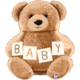 Шар (24''/61 см) Фигура, Плюшевый мишка для малыша, 1 шт. в уп. 