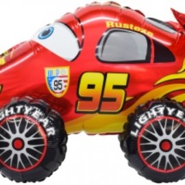 Шар 3D (28''/71 см) Гоночная машинка, Красный, 1 шт. в уп. 