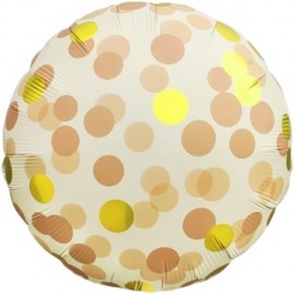 Шар (18''/46 см) Круг, Конфетти, Кофейный, Сатин, 1 шт. 