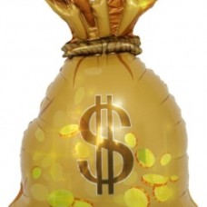 Шар (33''/84 см) Фигура, Денежный мешок, 1 шт. в уп. 