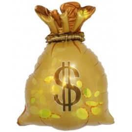 Шар (33''/84 см) Фигура, Денежный мешок, 1 шт. 