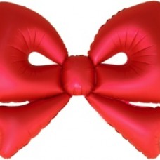 Шар (50''/127 см) Фигура, Бант, Красный, Сатин, 1 шт. в уп. 