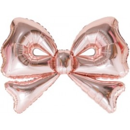 Шар (50''/127 см) Фигура, Бант, Розовое Золото, Металлик, 1 шт. 
