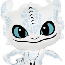 Шар (32''/81 см) Фигура, Любимый Дракон, Белый, 1 шт. 