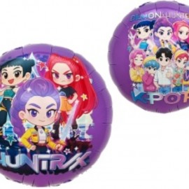 Шар (18''/46 см) Круг, Девочки Аниме, Дизайн №4, 1 шт. 