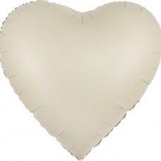 Шар (30''/76 см) Сердце, Белый, Сатин, 1 шт. в уп. 