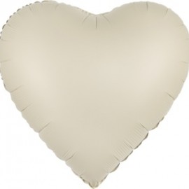 Шар (30''/76 см) Сердце, Белый, Сатин, 1 шт. в уп. 
