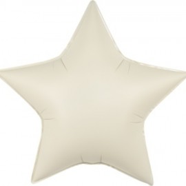 Шар (30''/76 см) Звезда, Кремовый, Сатин, 1 шт. в уп. 