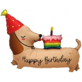 Шар (37''/94 см) Фигура, Таксик с кексиком, 1 шт. 