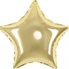 Шар (18''/46 см) Звезда, Светлое золото, 1 шт. 