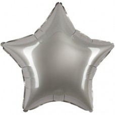 Шар (18''/46 см) Звезда, Лунное Серебро, Матовый, 1 шт. 