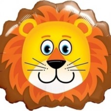 Шар (29''/74 см) Фигура, Голова, Милый Лев, 1 шт. в уп. 