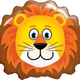 Шар (29''/74 см) Фигура, Голова, Милый Лев, 1 шт. в уп. 