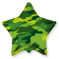 Шар (19''/48 см) Звезда, Камуфляж, Военный, 1 шт.