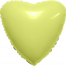 Шар (19''/48 см) Сердце, Мистик, Лимон, Сатин, 1 шт. 