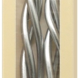 Свечи Спирали Люкс, Серебро, Металлик, 0,4*12,5 + 4 см, 6 шт. с держат. 