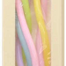 Свечи Воздушные спирали, Ассорти, Макарунс, 0,4*12,5 + 4 см, 6 шт. с держат. 