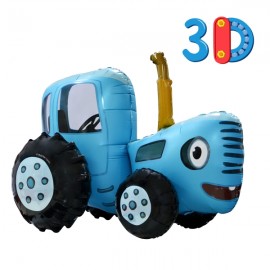 Шар 3D (28''/71 см) Фигура, Синий Трактор, 1 шт. в уп. 