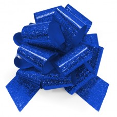 Бант Шар, Синий, Голография, 21 см, 1 шт. 