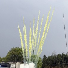 СУ0502512Y Пирофф Дневная батарея салютов желтая 25*1,2(треск+свист) 4/1 