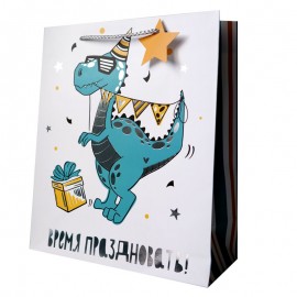 Пакет подарочный "Динозавр" / 25*30*11 см / 1 шт / 