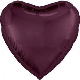Шар (19''/48 см) Сердце, Темная вишня, 1 шт. 