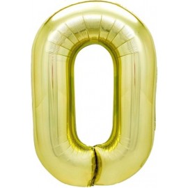 Шар (40''/102 см) Цифра, 0, Белое золото, 1 шт. в уп. 
