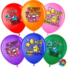 Шар (12''/30 см) Игра Среди Нас, Ассорти, пастель, 1 ст, 25 шт. 