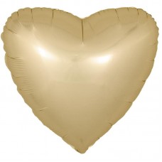 Шар (19''/48 см) Сердце, Шампань, 1 шт.