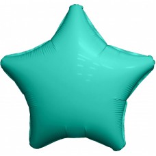 Шар (19''/48 см) Звезда, Мятный, Сатин, 1 шт.