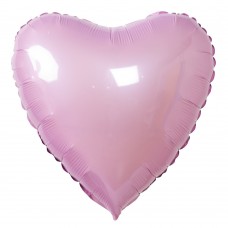Шар (19''/48 см) Сердце, Нежно-розовый, 1 шт.