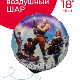Шар (18''/46 см) Круг, Битва Героев, Дизайн №2, 1 шт. в уп. 