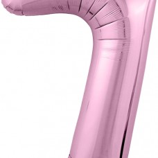 Шар (40''/102 см) Цифра, 7 Slim, Фламинго, 1 шт. в упак. 