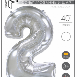 И 40 Цифра "2" серебро в упаковке / Two / 1 шт . 