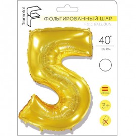 И 40 Цифра "5" золото в упаковке / Five / 1 шт . 