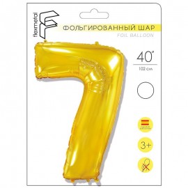 И 40 Цифра "7" золото в упаковке / Seven / 1 шт. 