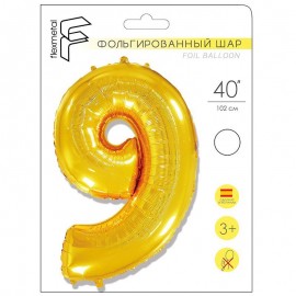 И 40 Цифра "9" золото в упаковке / Nine / 1 шт. 