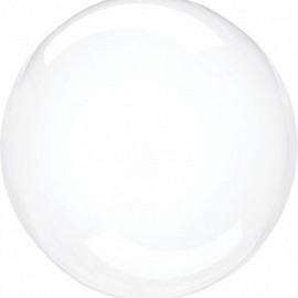 Шар (24''/61 см) Сфера 3D, Deco Bubble (синяя упаковка), Прозрачный, Кристалл, 1 шт. 